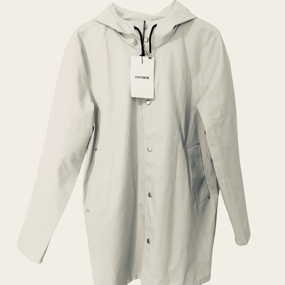 Stylish Light Cream Hooded Coat